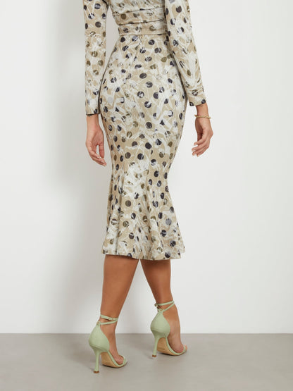 Polka dots midi skirt