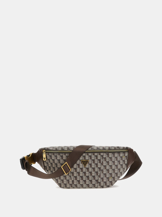 Torino geometric-print belt bag