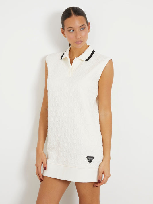 Embossed GJ logo mini dress