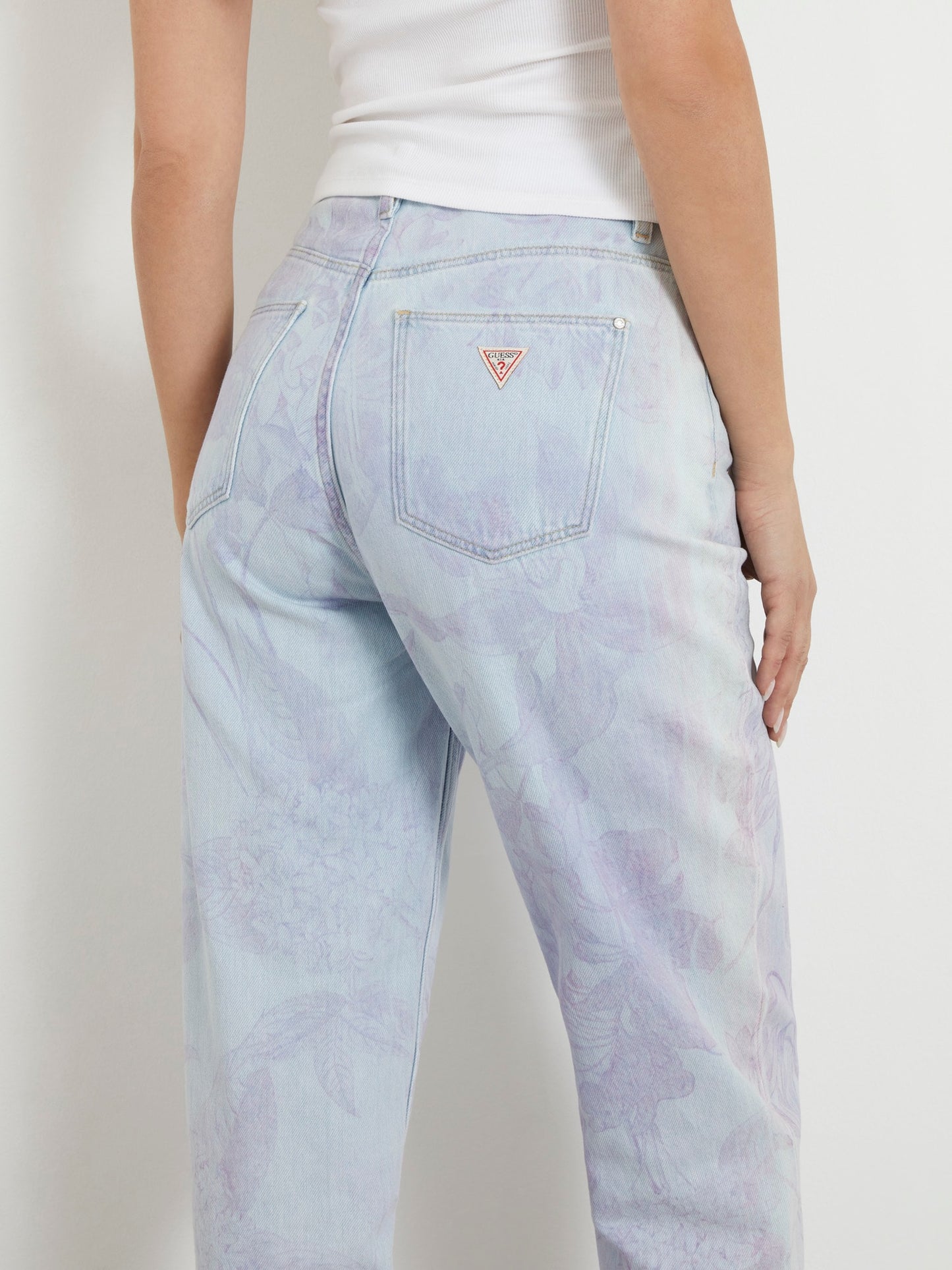 Printed mom denim pant