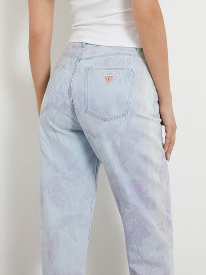 Printed mom denim pant
