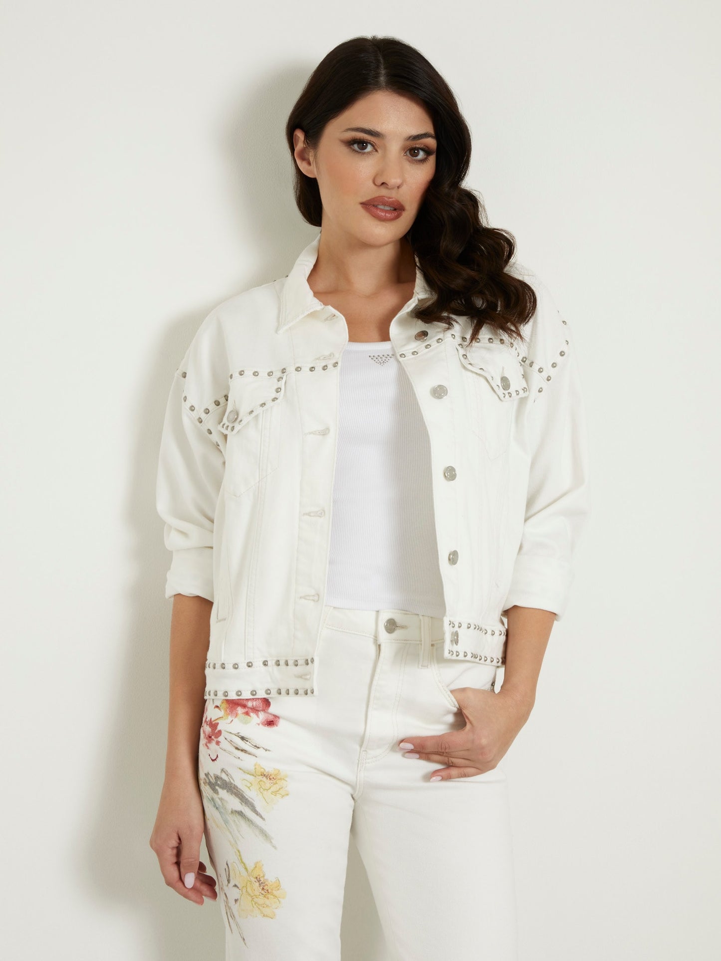 Back print denim jacket