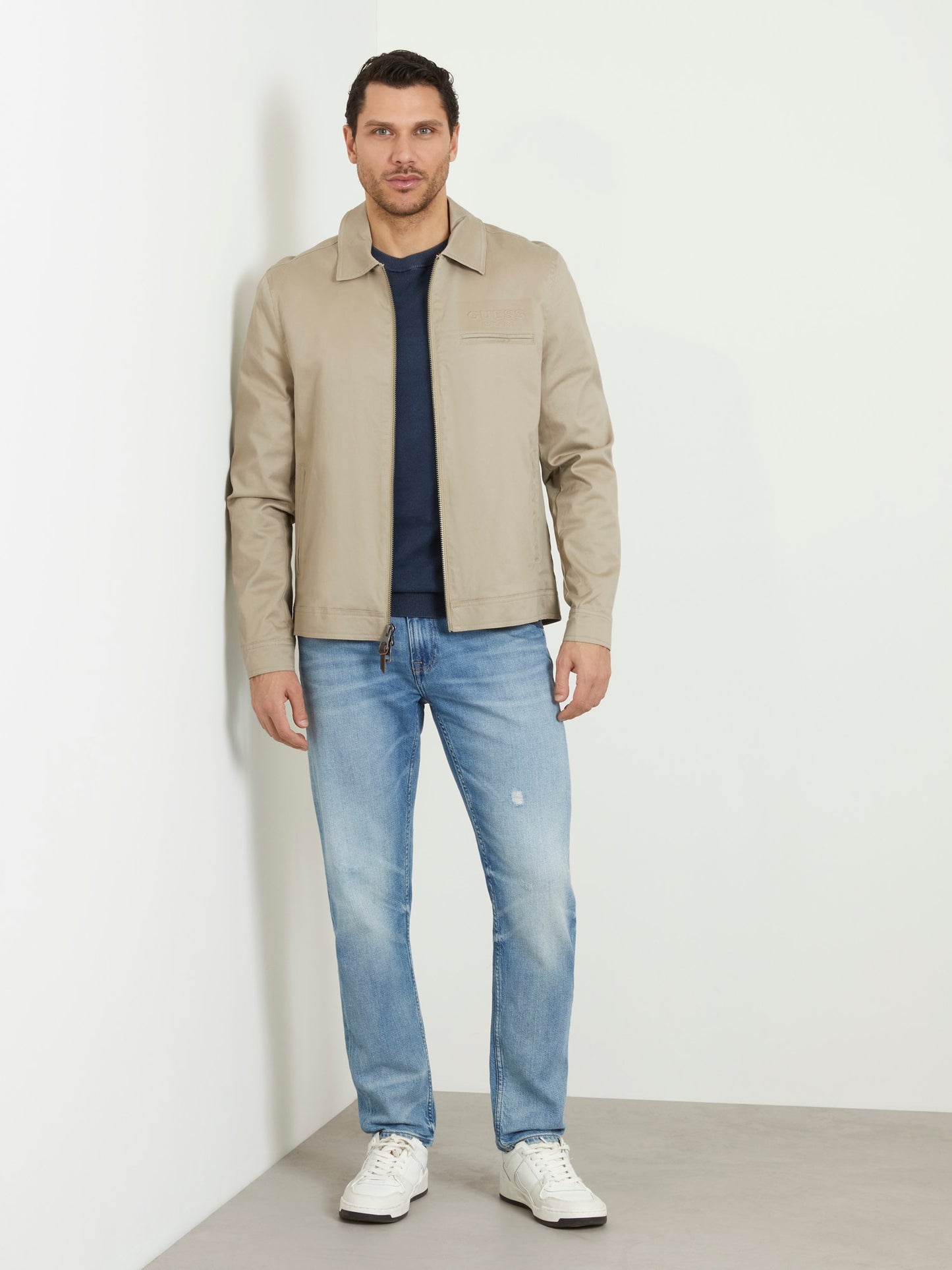 Embossed logo jacket