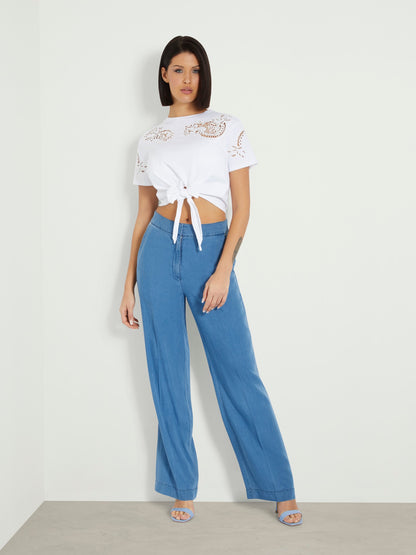 Mid rise relaxed denim pant