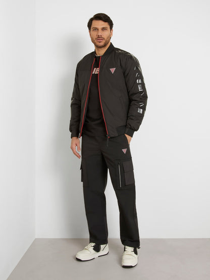 Sleeve logo print bomber