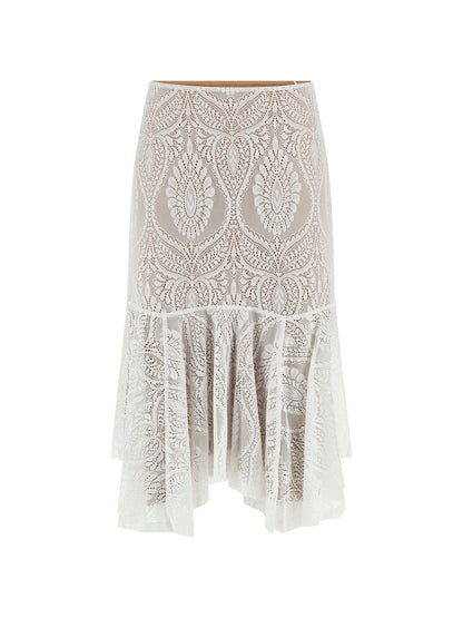 Lace midi skirt