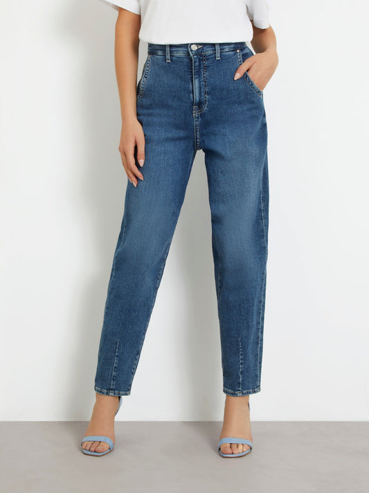 High rise relaxed denim pant