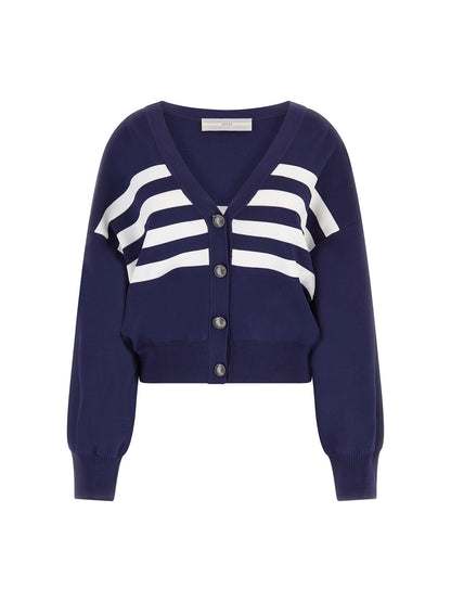 Logo embroidery cardigan
