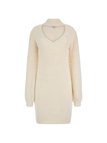 Fuzzy sweater mini dress