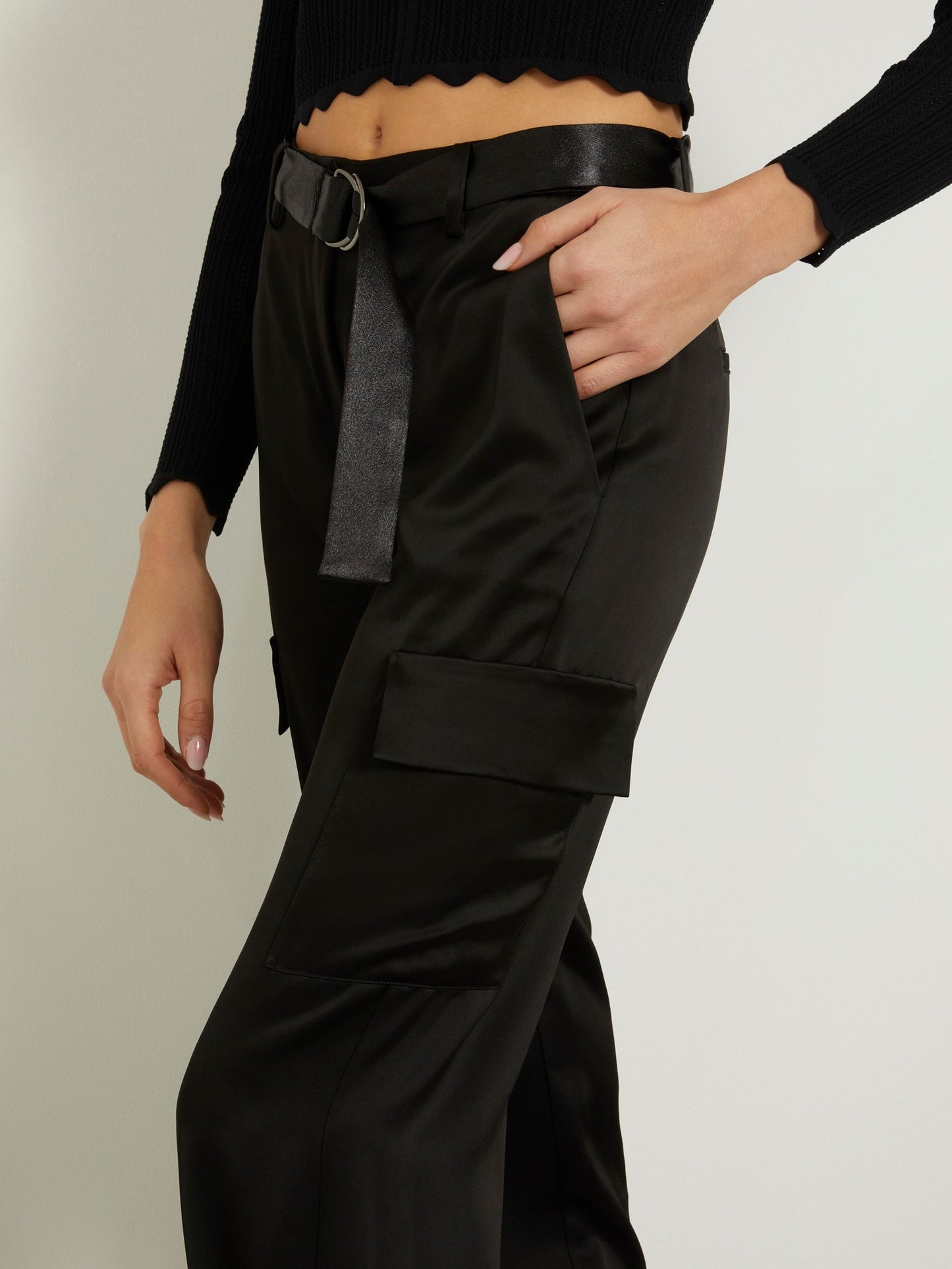 Satin cargo pant