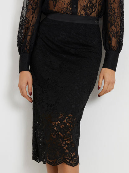Lace midi skirt
