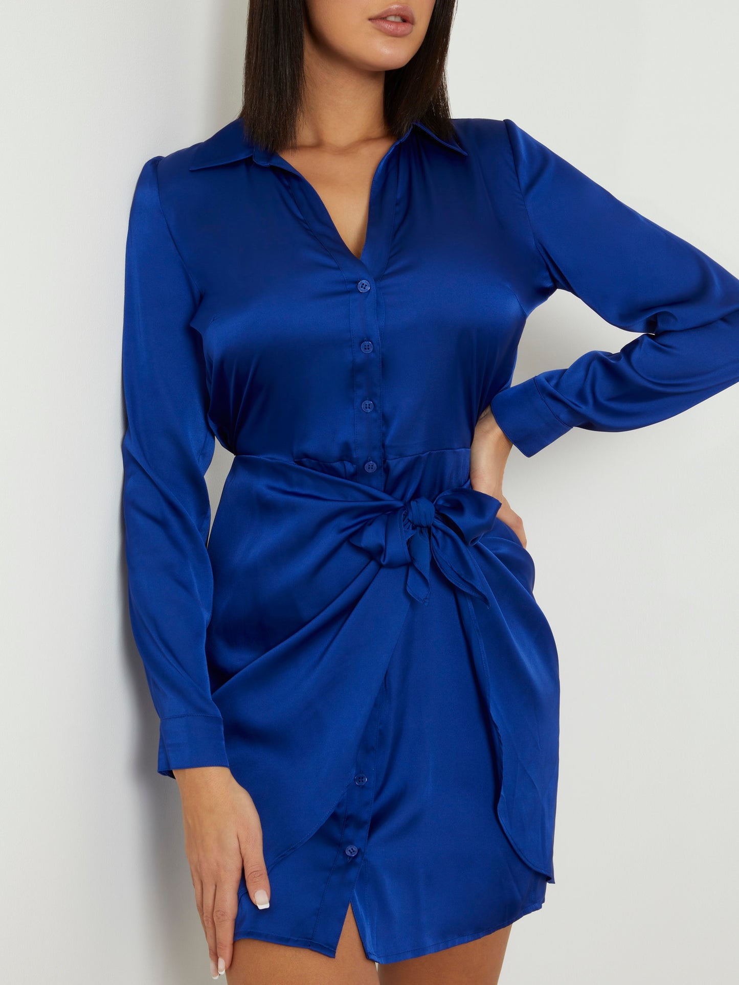 Satin chemisier dress