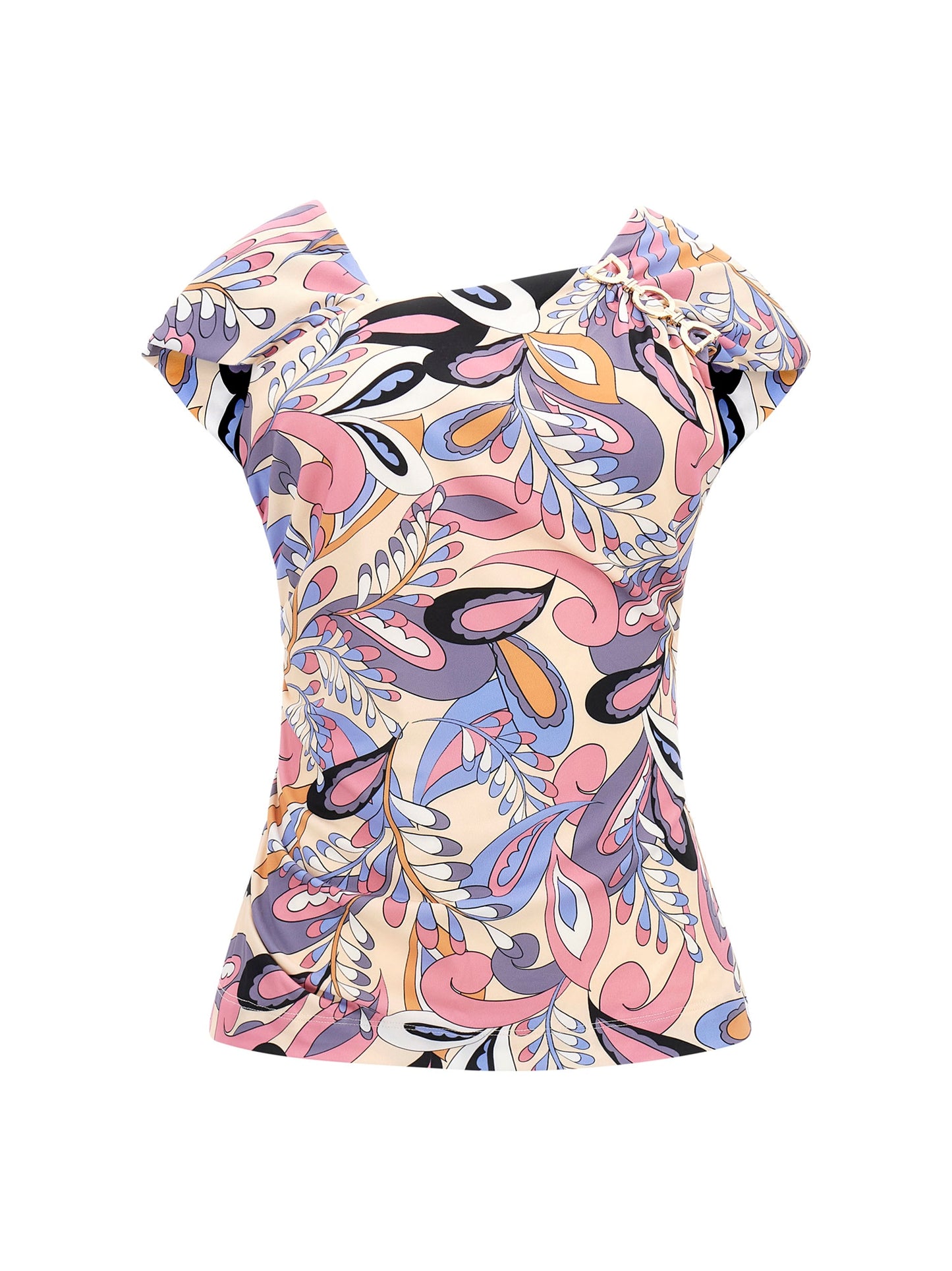 Marciano paisley lurex print top