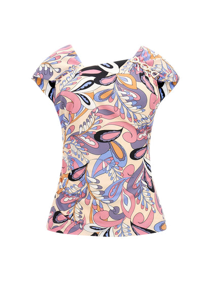 Marciano paisley lurex print top