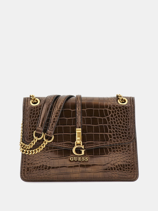 G James croc-look crossbody