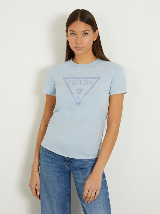 Rhinestones triangle logo t-shirt