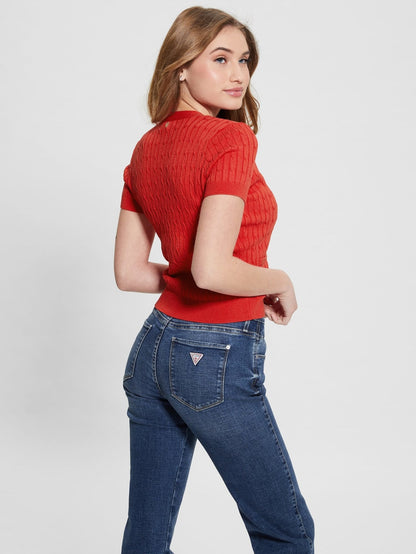 Rib knit sweater top