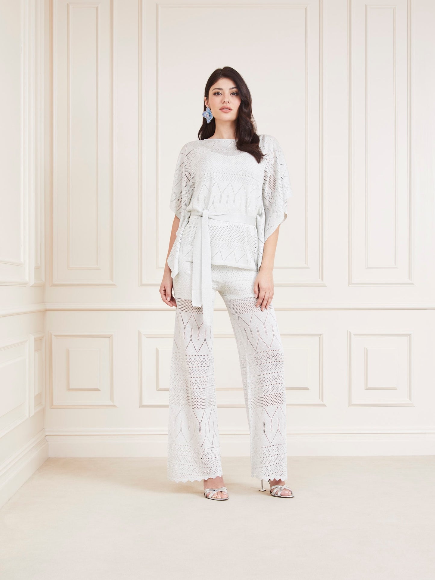 Marciano crochet lurex pants