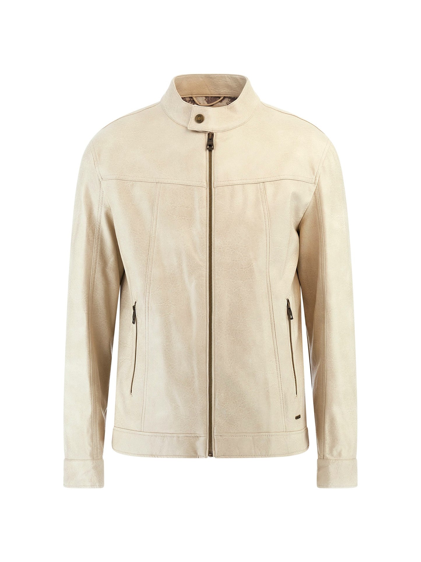 Faux leather biker