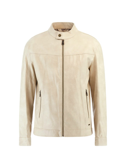 Faux leather biker