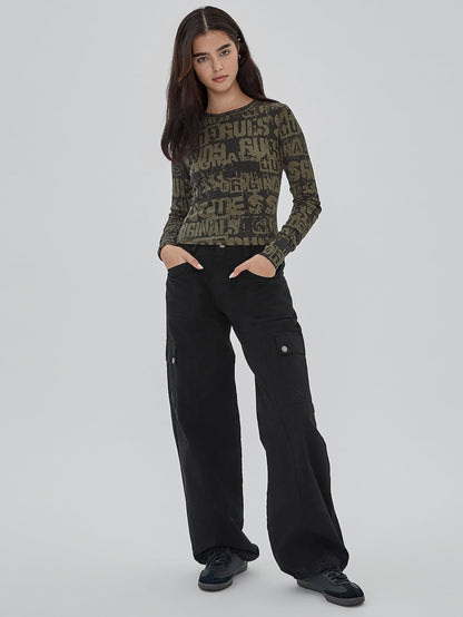 Cargo denim pant