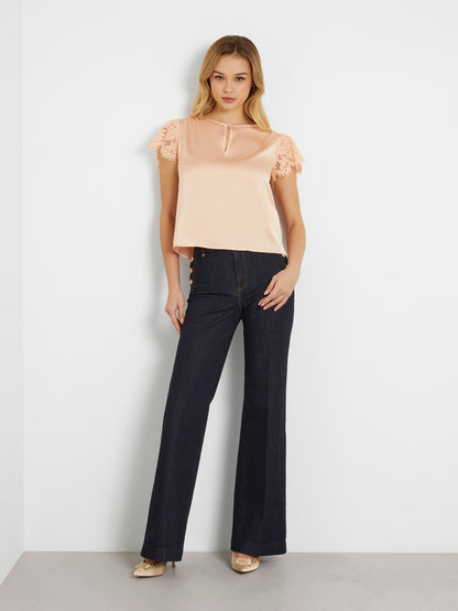 Lace sleeves top