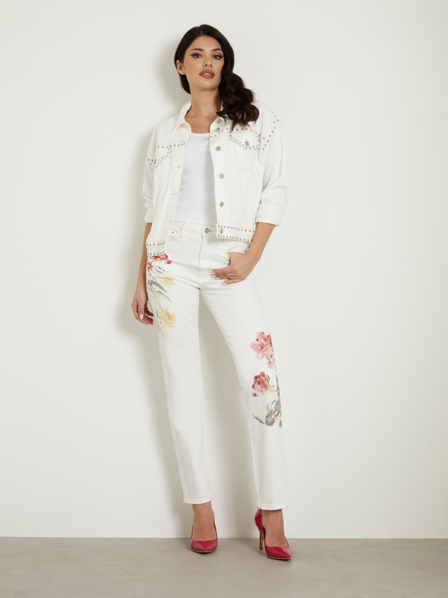 Back print denim jacket