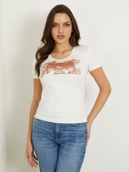 Flower logo stretch t-shirt