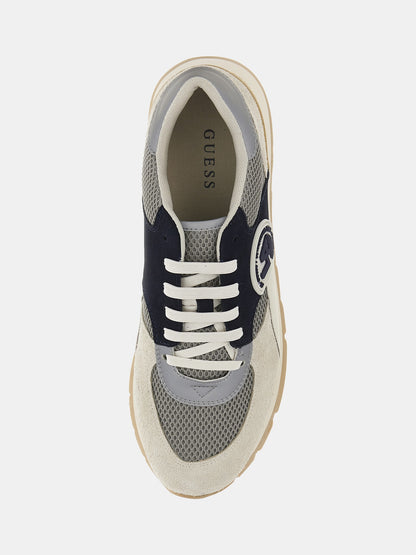 Fano mixed-leather running shoes_Men