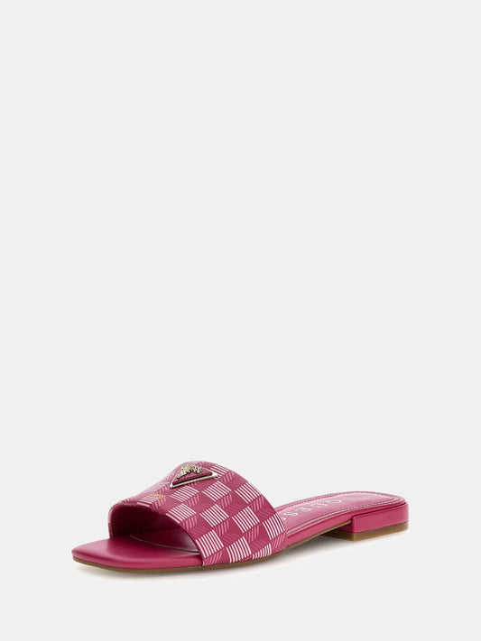 Tamed geometric-design sandals