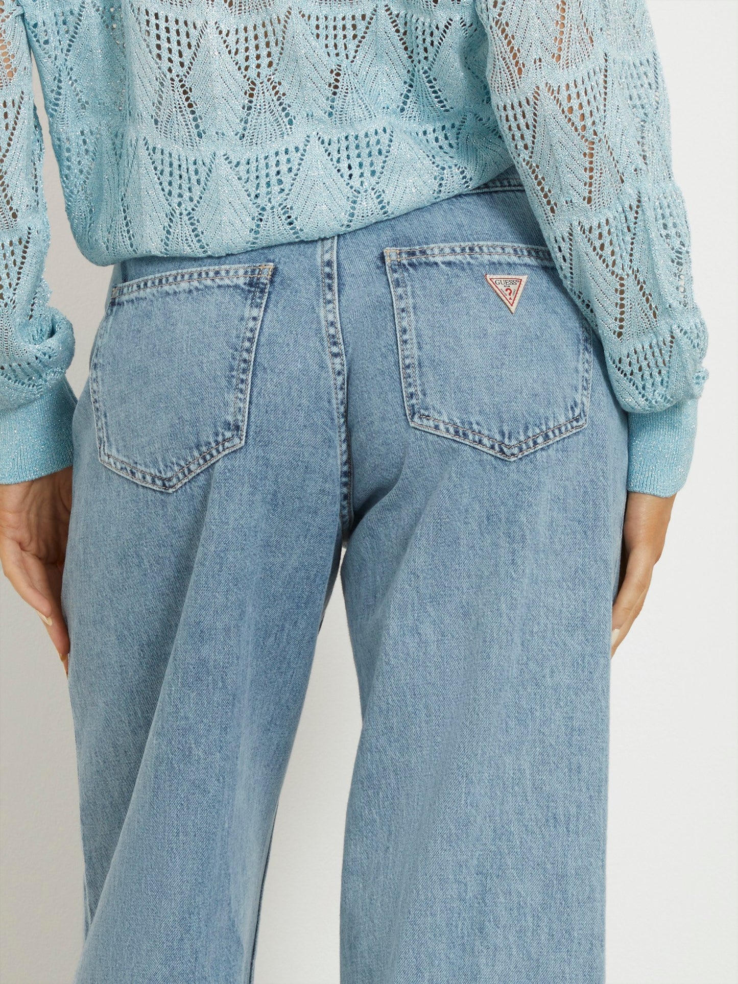 Wide leg denim pant