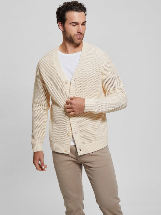 Mesh stitch cardigan