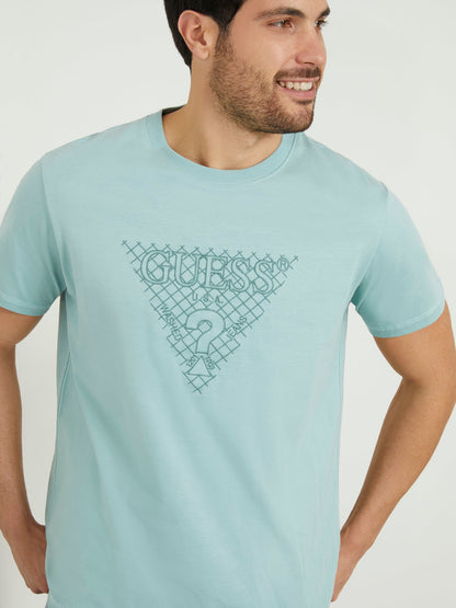 Embroidered triangle logo t-shirt