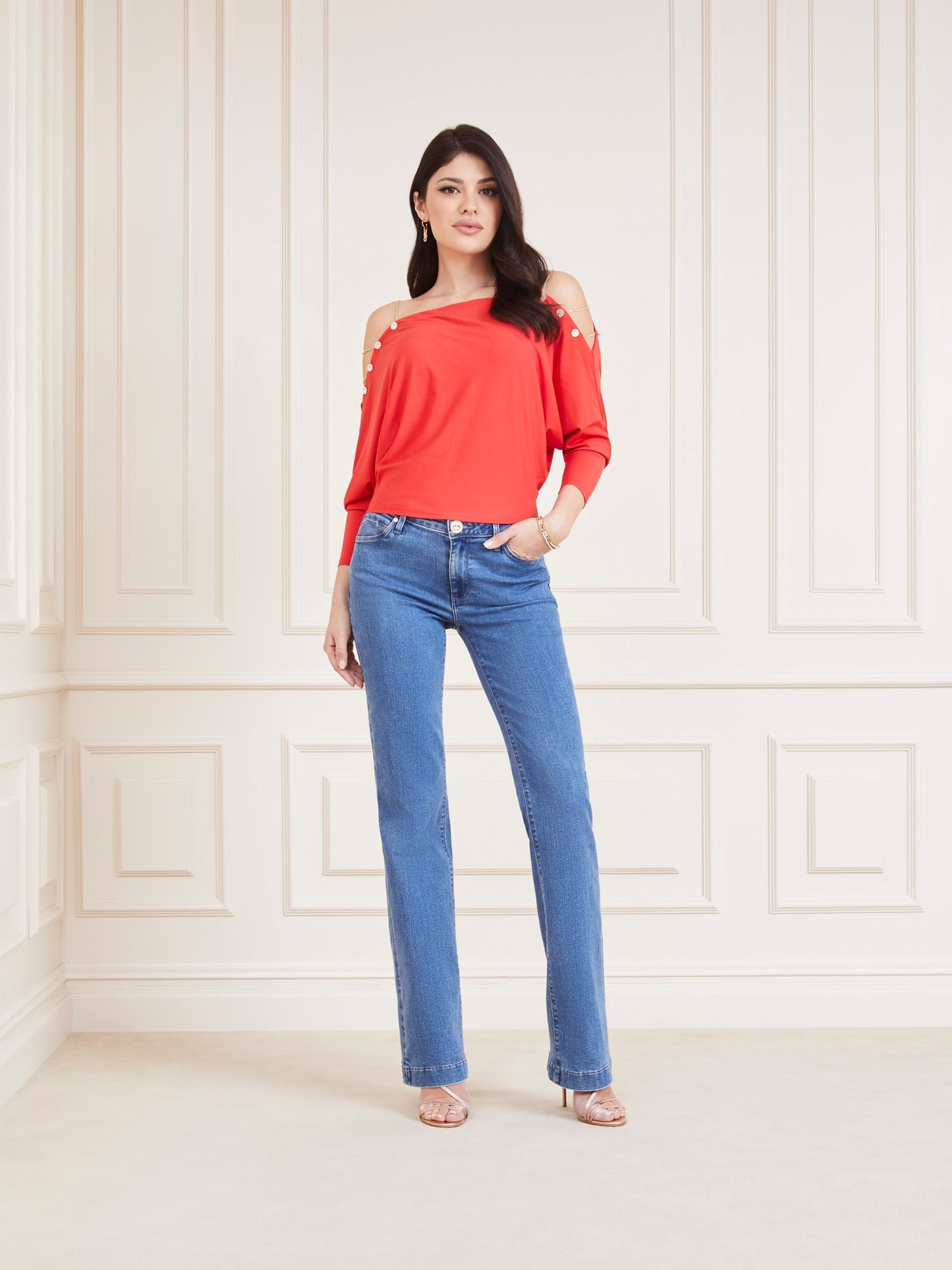MARCIANO TOP WITH CHAIN DETAIL