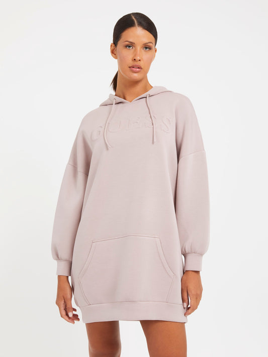 Embossed logo sweatshirt dress