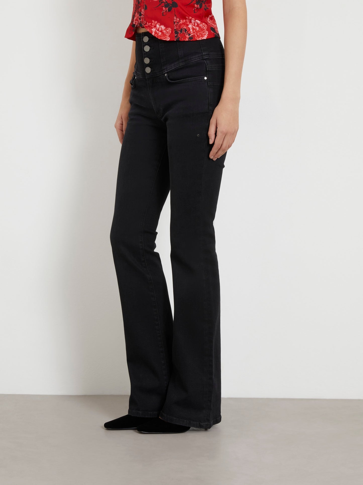 High rise flare denim pant
