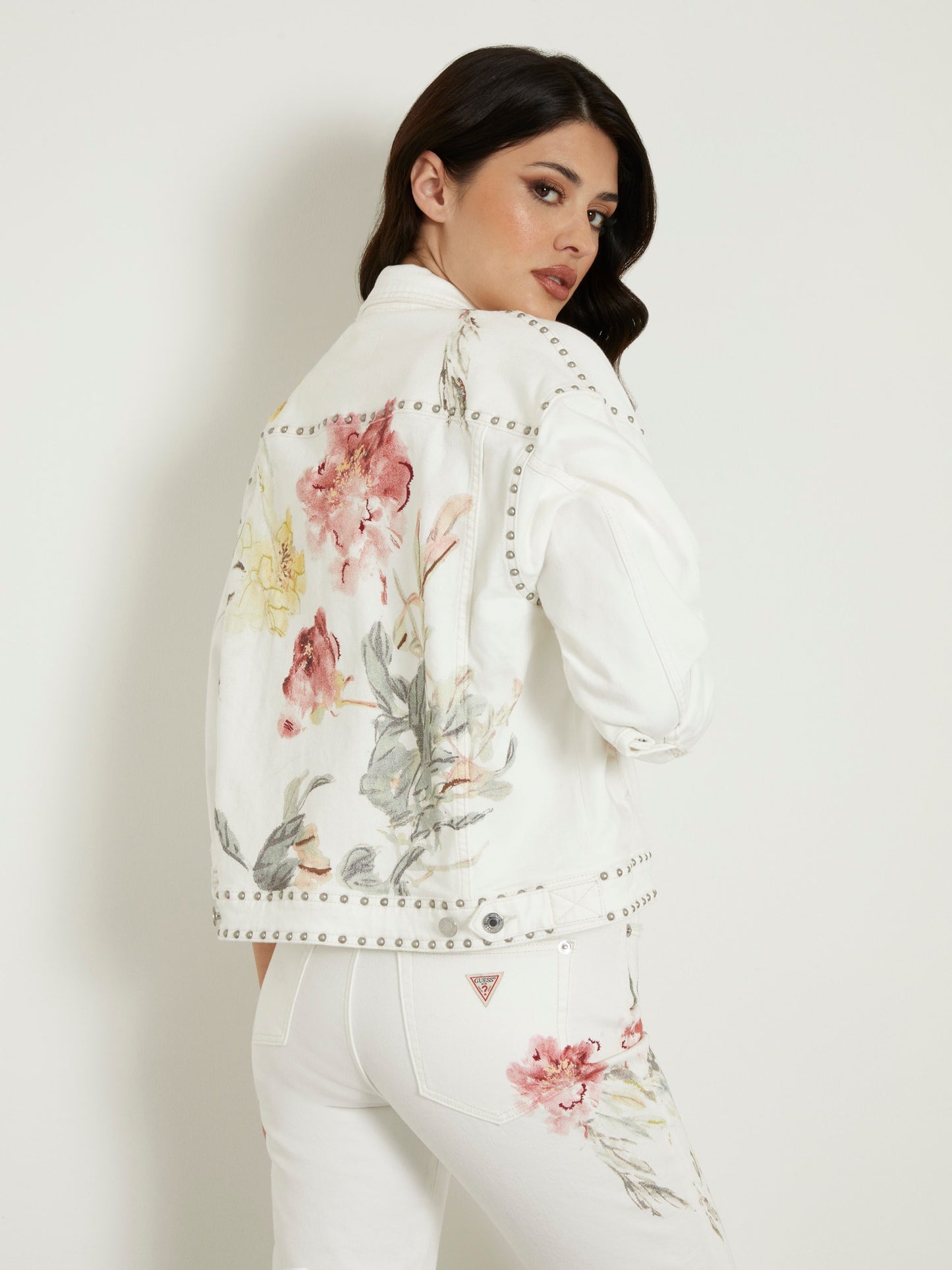 Back print denim jacket