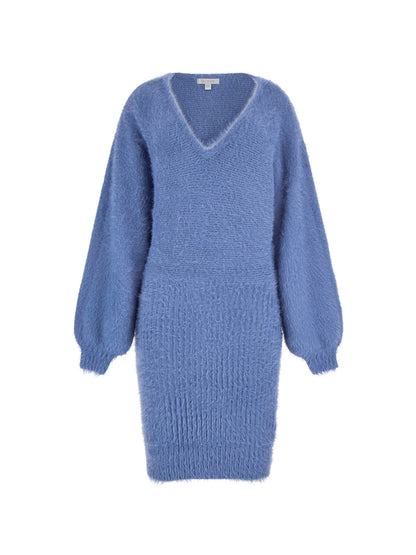 Fuzzy sweater midi dress