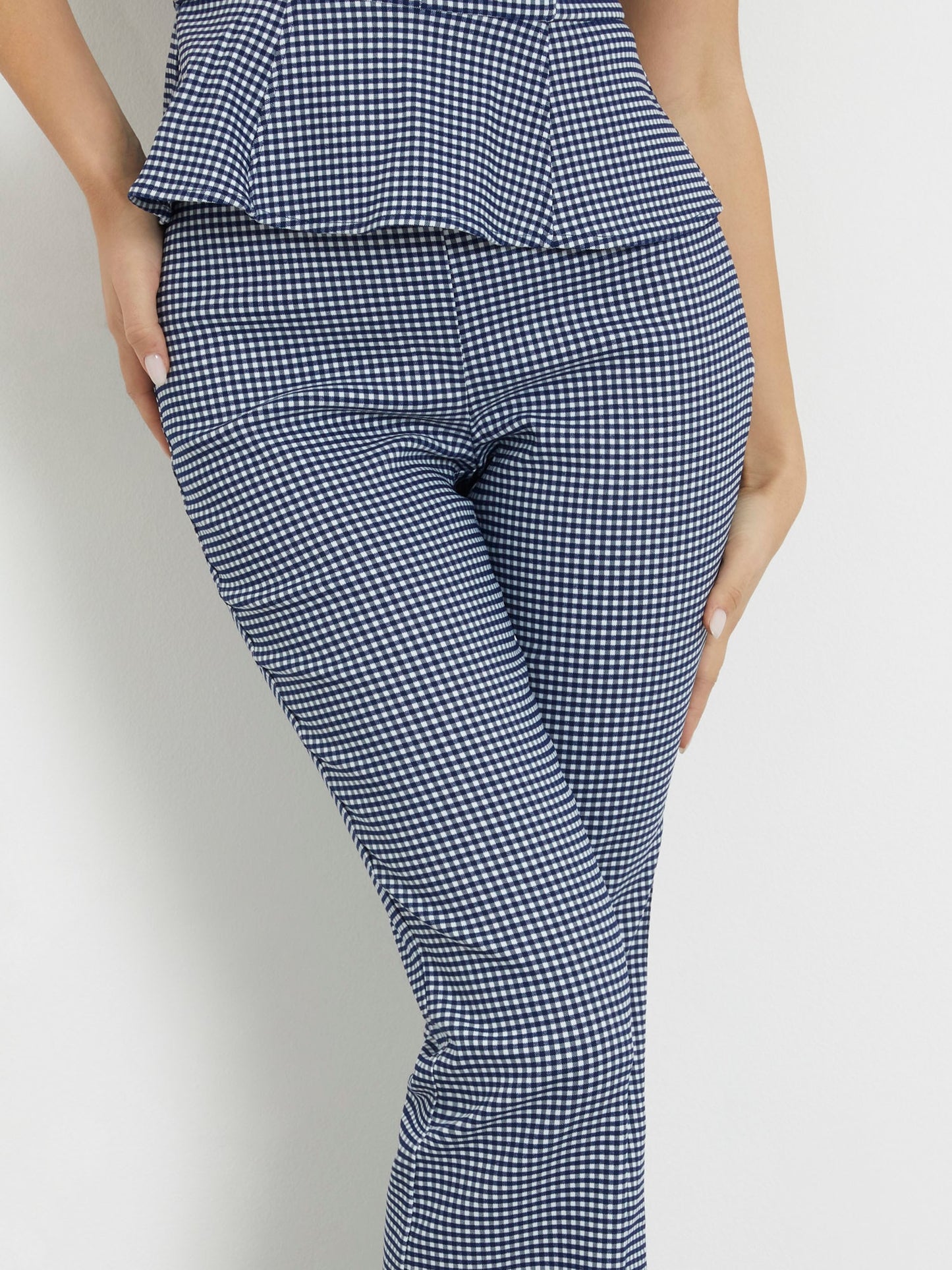Gingham check print pant