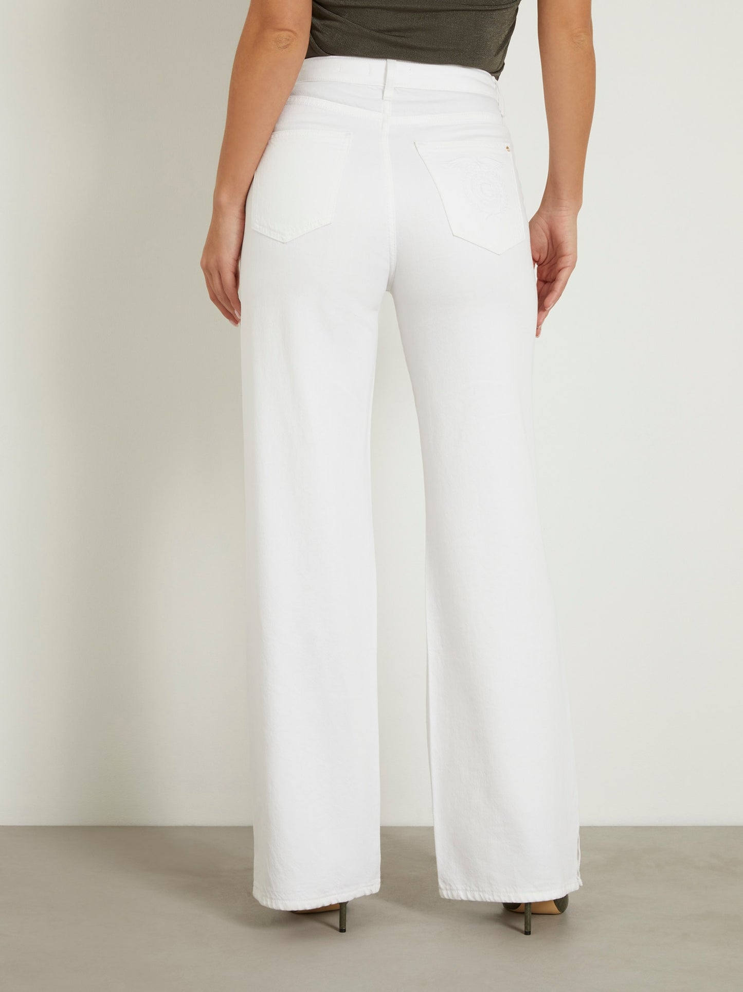 High rise wide leg denim pant