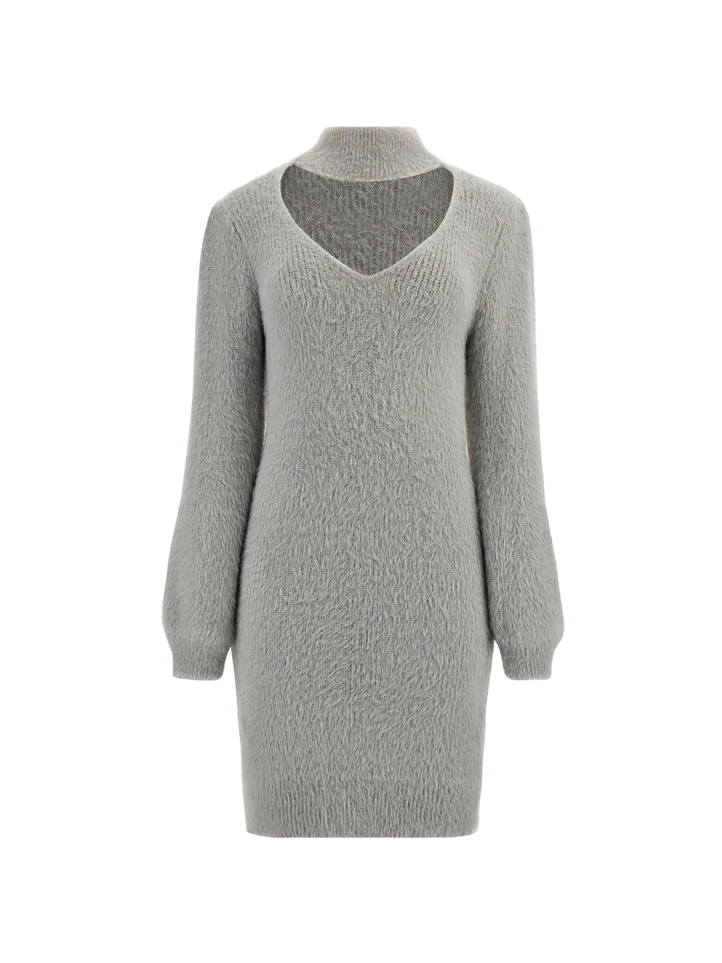 Fuzzy sweater mini dress