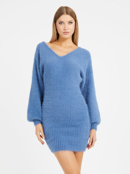 Fuzzy sweater midi dress