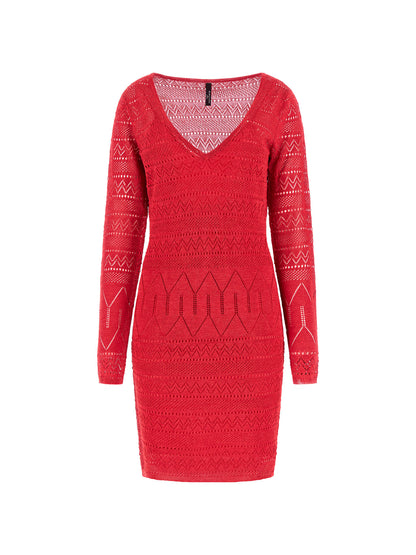Marciano bodycon mini crochet lurex dress