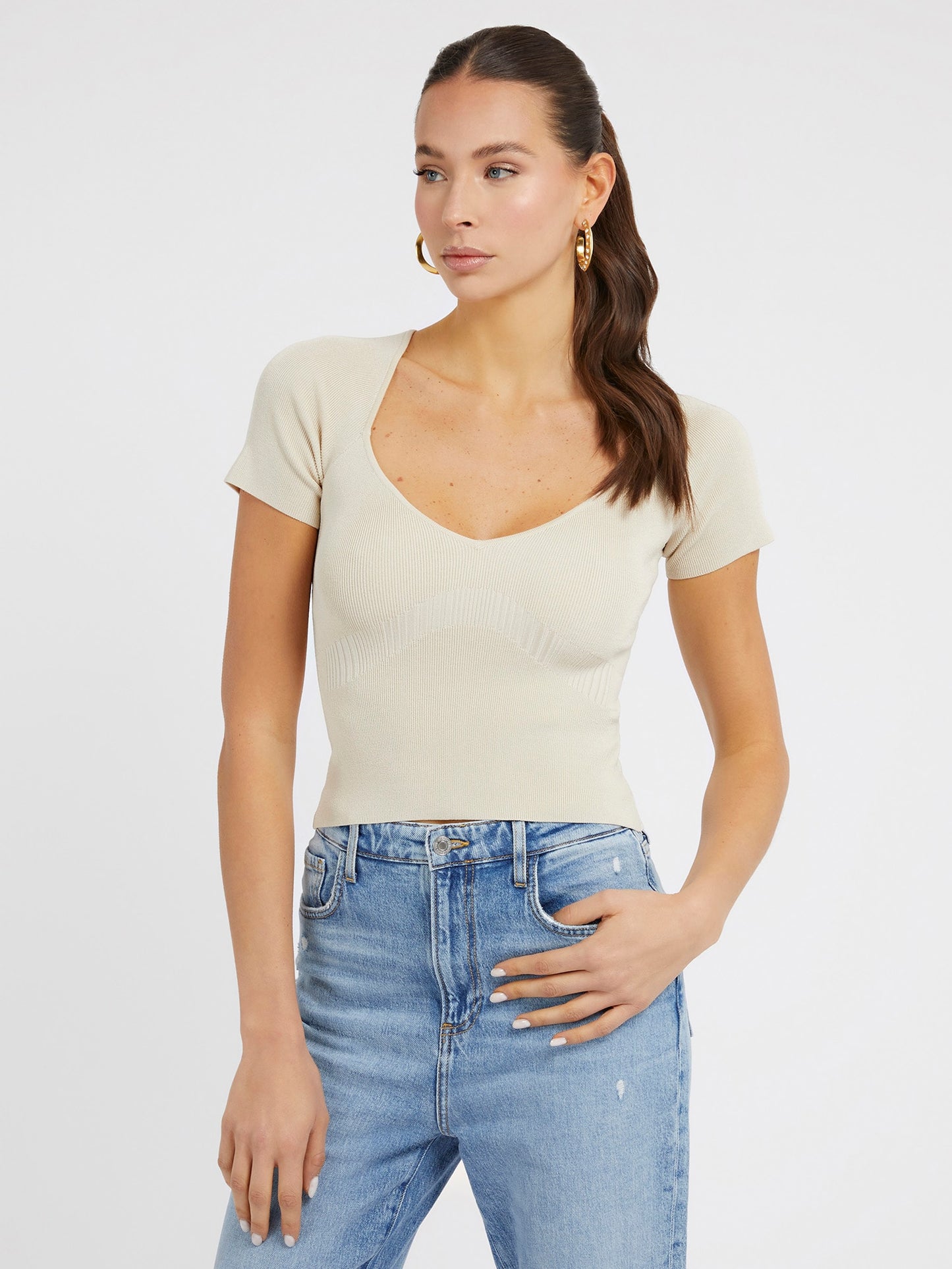 Rib sweater top