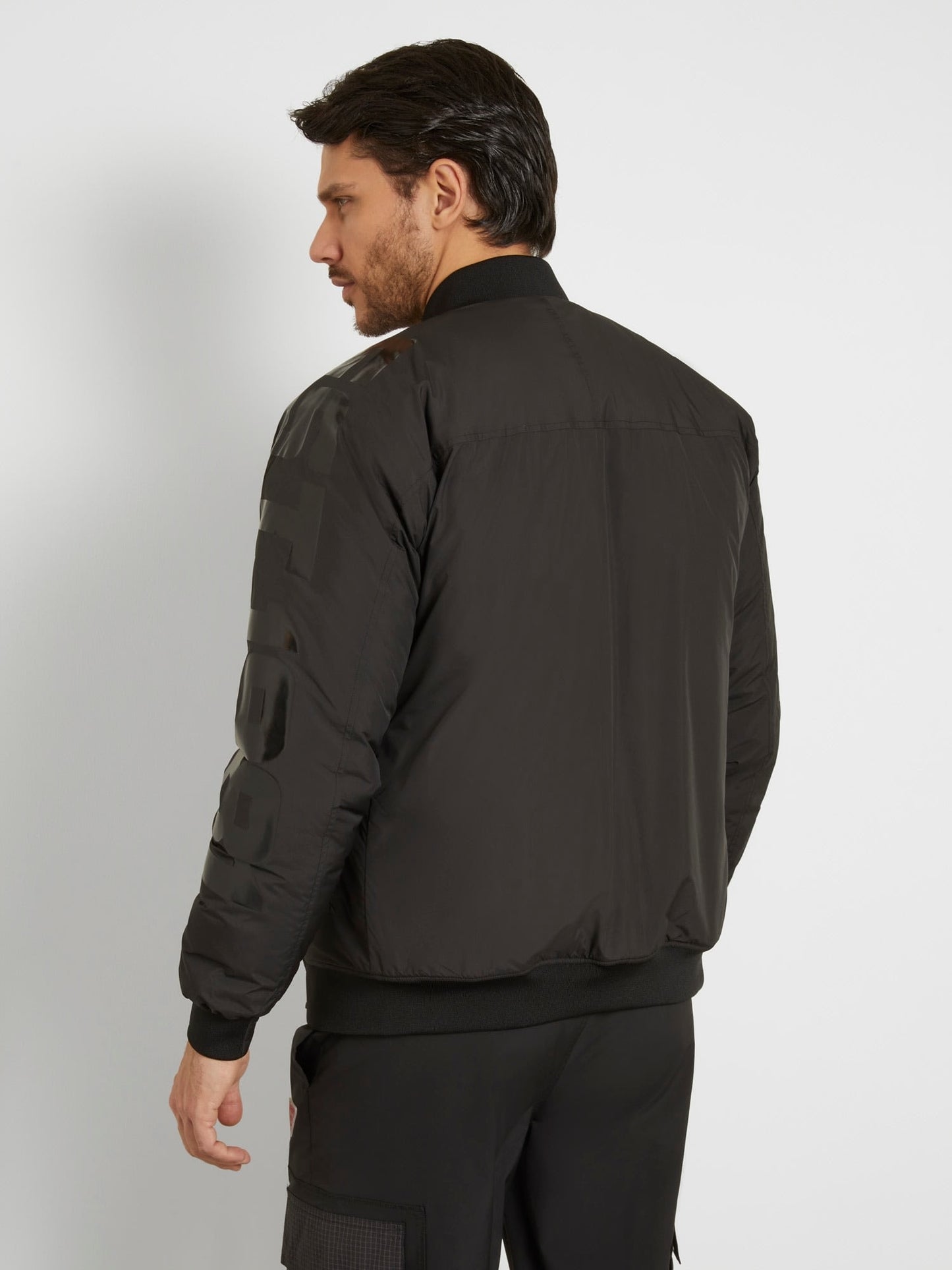 Sleeve logo print bomber