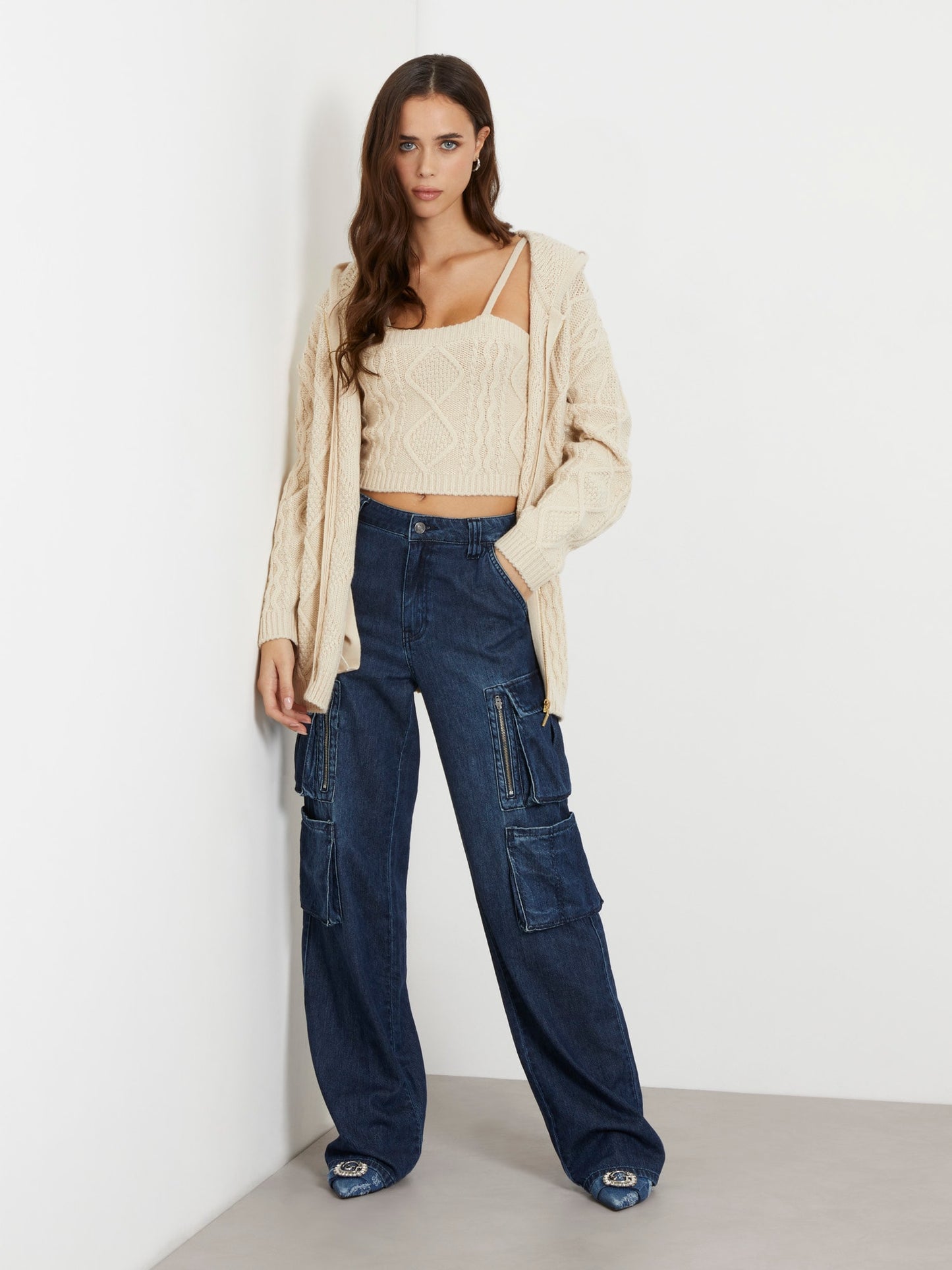 Cable knit sweater top