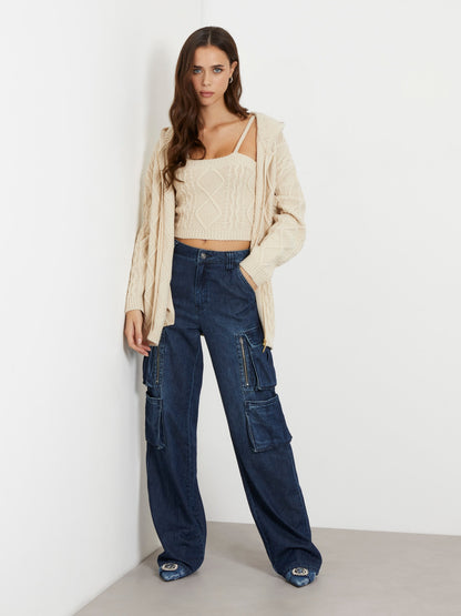 Cable knit sweater top