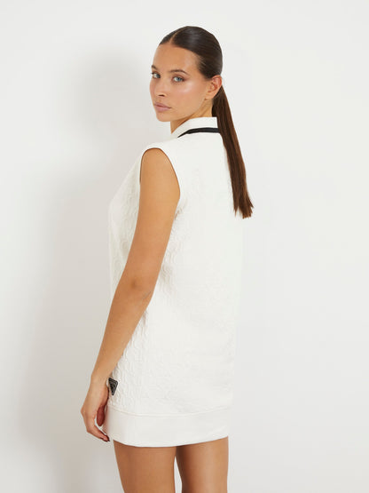 Embossed GJ logo mini dress
