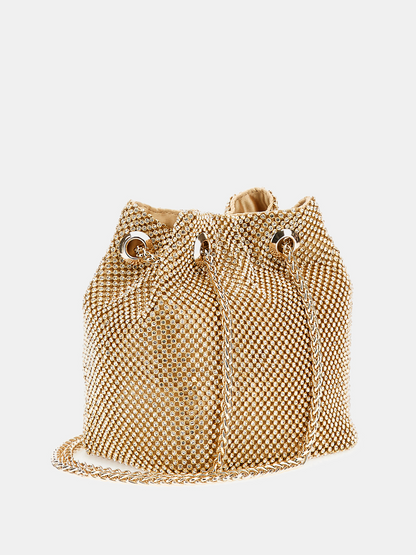 Lua rhinestone mini bucket bag