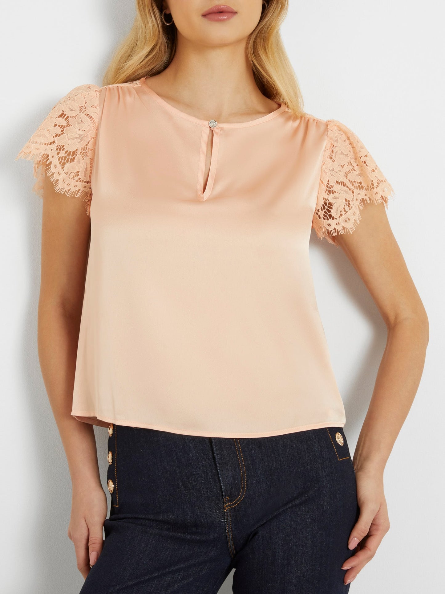 Lace sleeves top